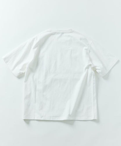 大尺寸 印花裝飾 圓領 帶口袋T恤