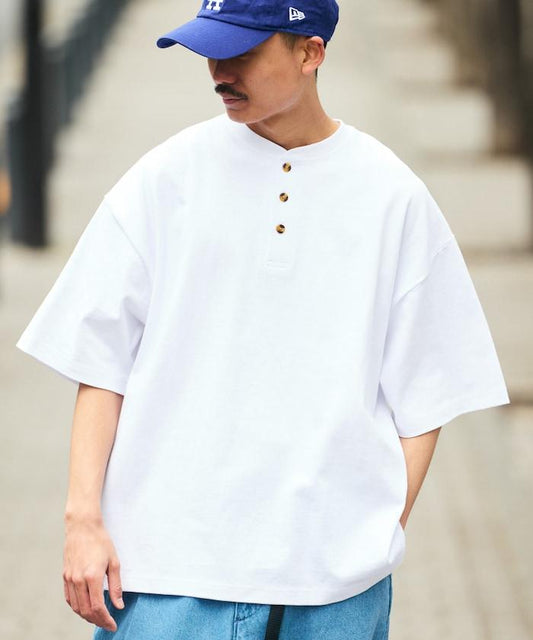 9盎司重量級寬鬆版亨利領T恤/重量級 【限定推出】