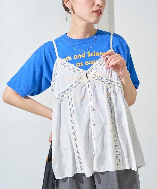 印度人造絲香緞蕾絲吊帶背心