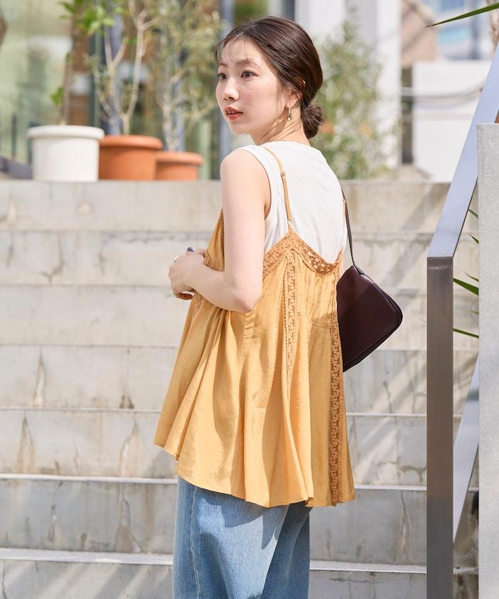 印度人造絲香緞蕾絲吊帶背心