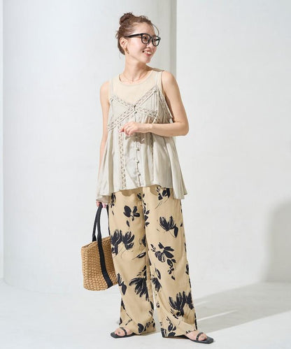 印度人造絲香緞蕾絲吊帶背心