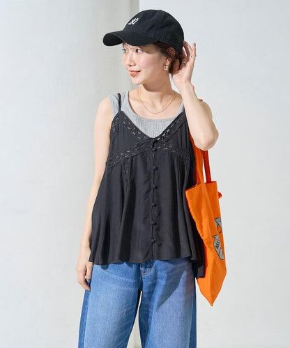 印度人造絲香緞蕾絲吊帶背心