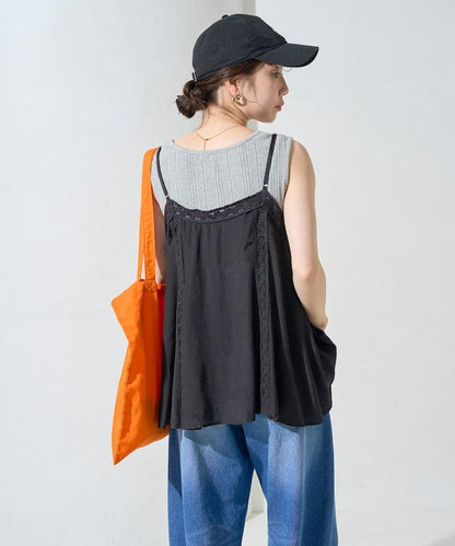 印度人造絲香緞蕾絲吊帶背心