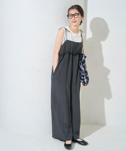 水洗處理 褶邊 增厚 揹帶褲