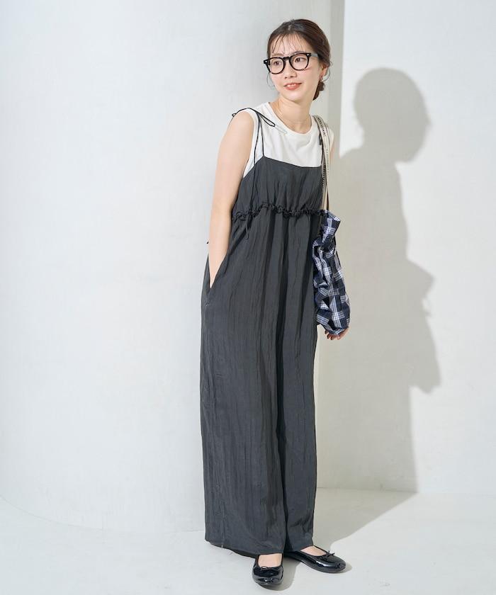 水洗處理 褶邊 增厚 揹帶褲