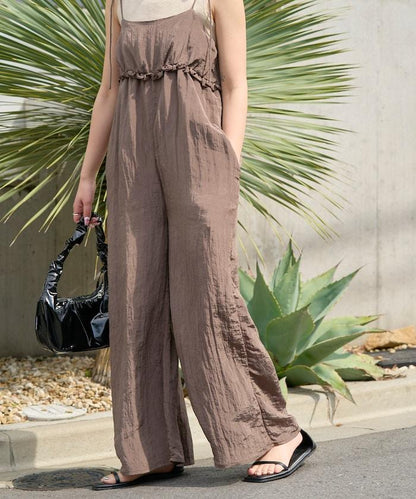 水洗處理 褶邊 增厚 揹帶褲