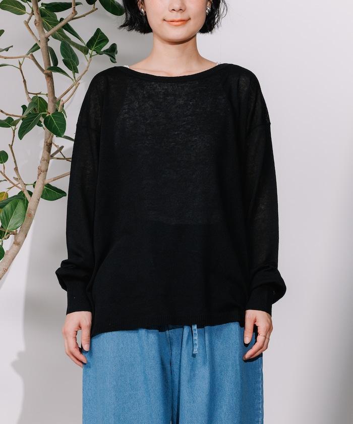 亞麻混紡針織套頭衫