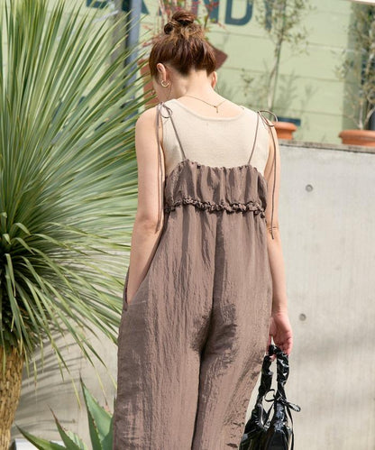 水洗處理 褶邊 增厚 揹帶褲