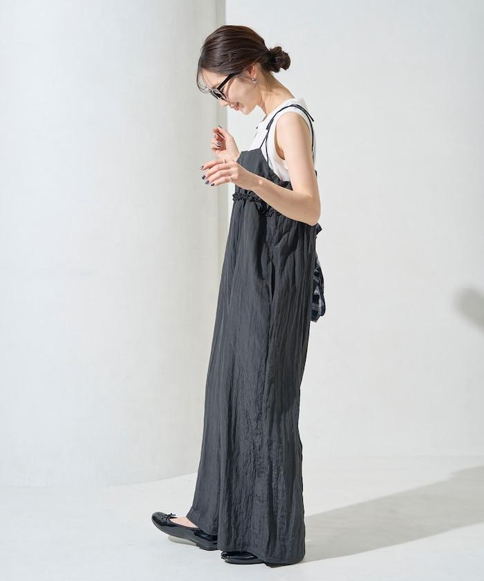 水洗處理 褶邊 增厚 揹帶褲