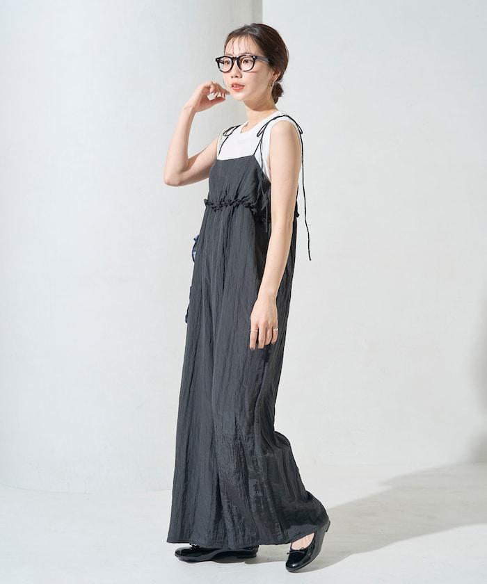 水洗處理 褶邊 增厚 揹帶褲