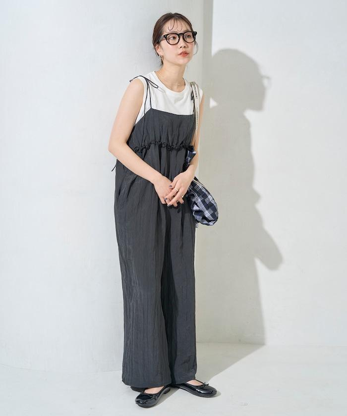 水洗處理 褶邊 增厚 揹帶褲