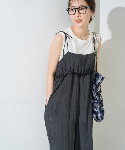 水洗處理 褶邊 增厚 揹帶褲