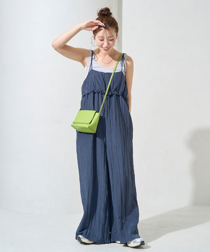 水洗處理 褶邊 增厚 揹帶褲