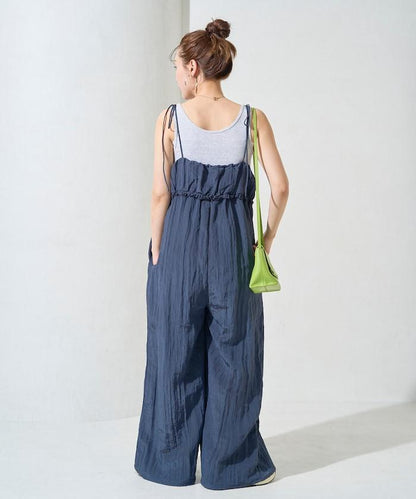 水洗處理 褶邊 增厚 揹帶褲