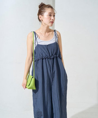 水洗處理 褶邊 增厚 揹帶褲