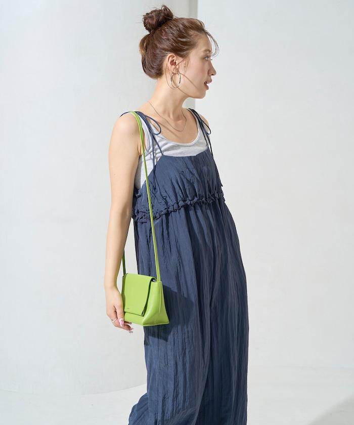 水洗處理 褶邊 增厚 揹帶褲