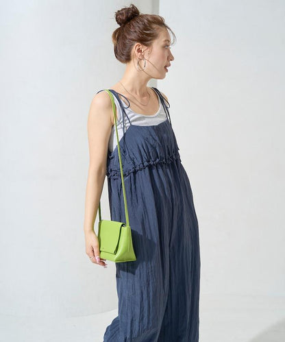 水洗處理 褶邊 增厚 揹帶褲