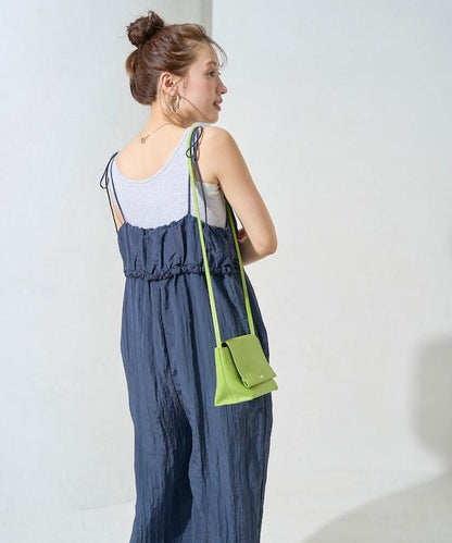 水洗處理 褶邊 增厚 揹帶褲