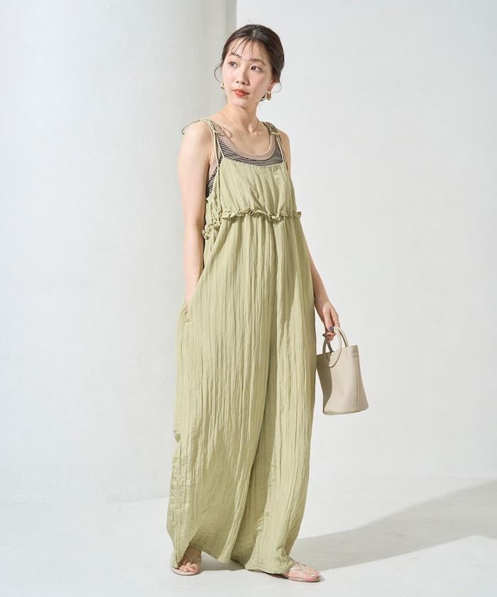 水洗處理 褶邊 增厚 揹帶褲