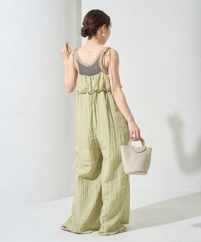 水洗處理 褶邊 增厚 揹帶褲