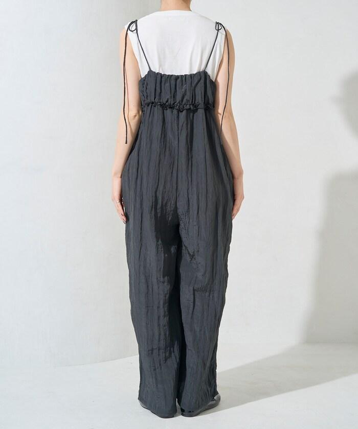 水洗處理 褶邊 增厚 揹帶褲