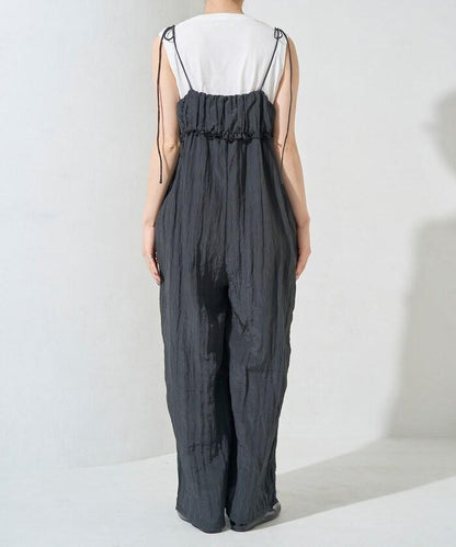 水洗處理 褶邊 增厚 揹帶褲