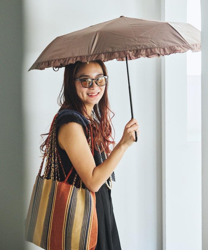 遮光經典荷葉邊 迷你 晴雨兩用 摺疊雨傘