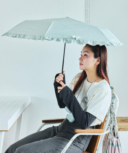 遮光經典荷葉邊 迷你 晴雨兩用 摺疊雨傘