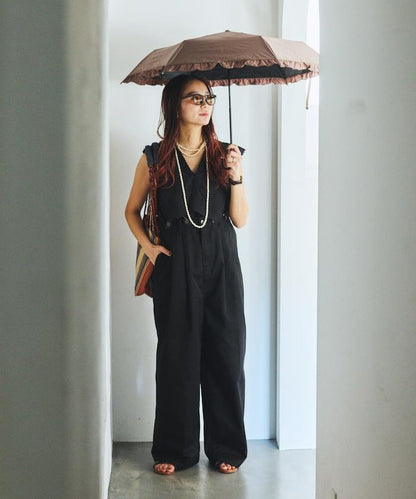 遮光經典荷葉邊 迷你 晴雨兩用 摺疊雨傘