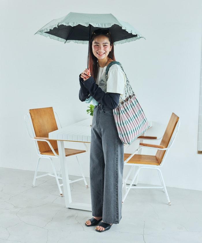 遮光經典荷葉邊 迷你 晴雨兩用 摺疊雨傘