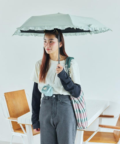 遮光經典荷葉邊 迷你 晴雨兩用 摺疊雨傘