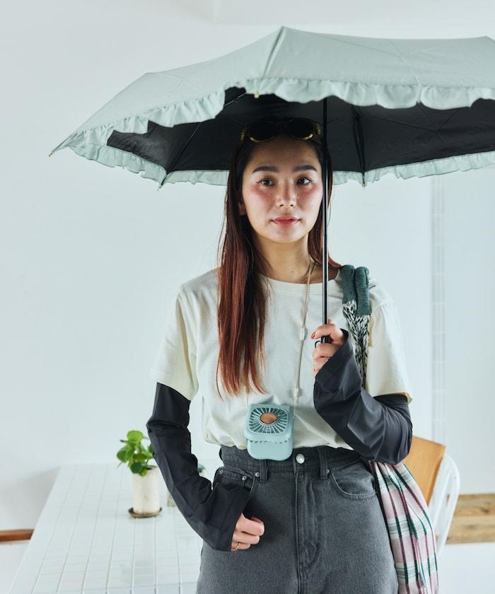 遮光經典荷葉邊 迷你 晴雨兩用 摺疊雨傘