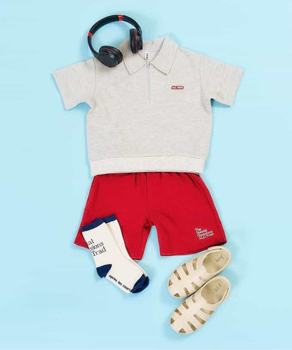 半拉鍊套裝 4分褲