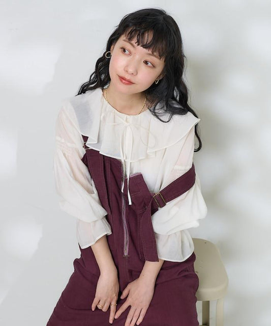 透視荷葉邊襯衫