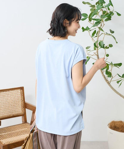 <接觸冷感/UV> 《空氣》DRY HIGHCOOL 法式短袖T恤