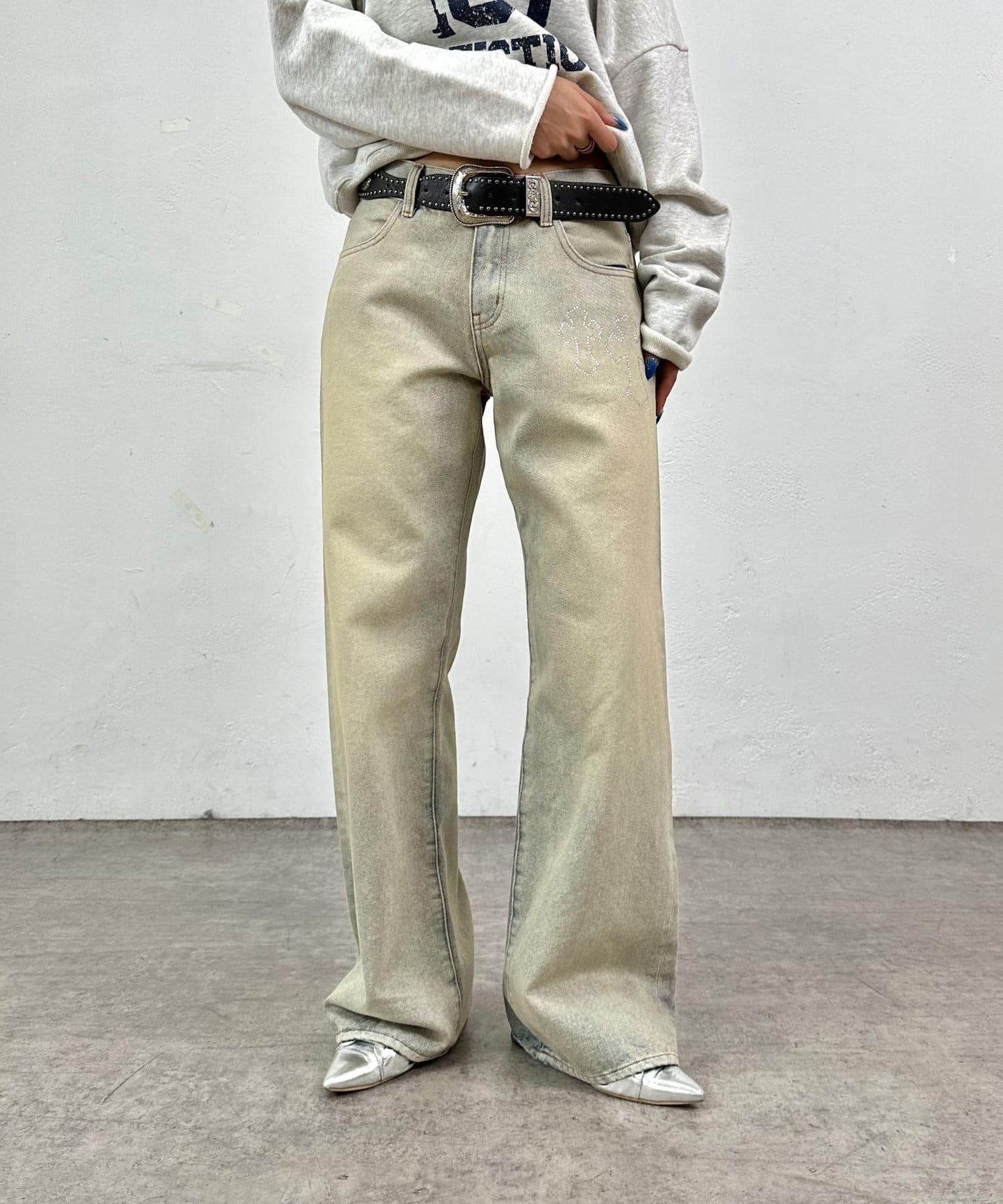 【SLOPPY/斯洛比】水鑽低腰牛仔褲