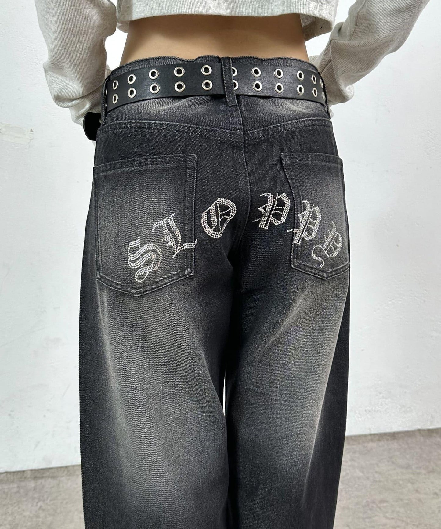 【SLOPPY/斯洛比】水鑽低腰牛仔褲