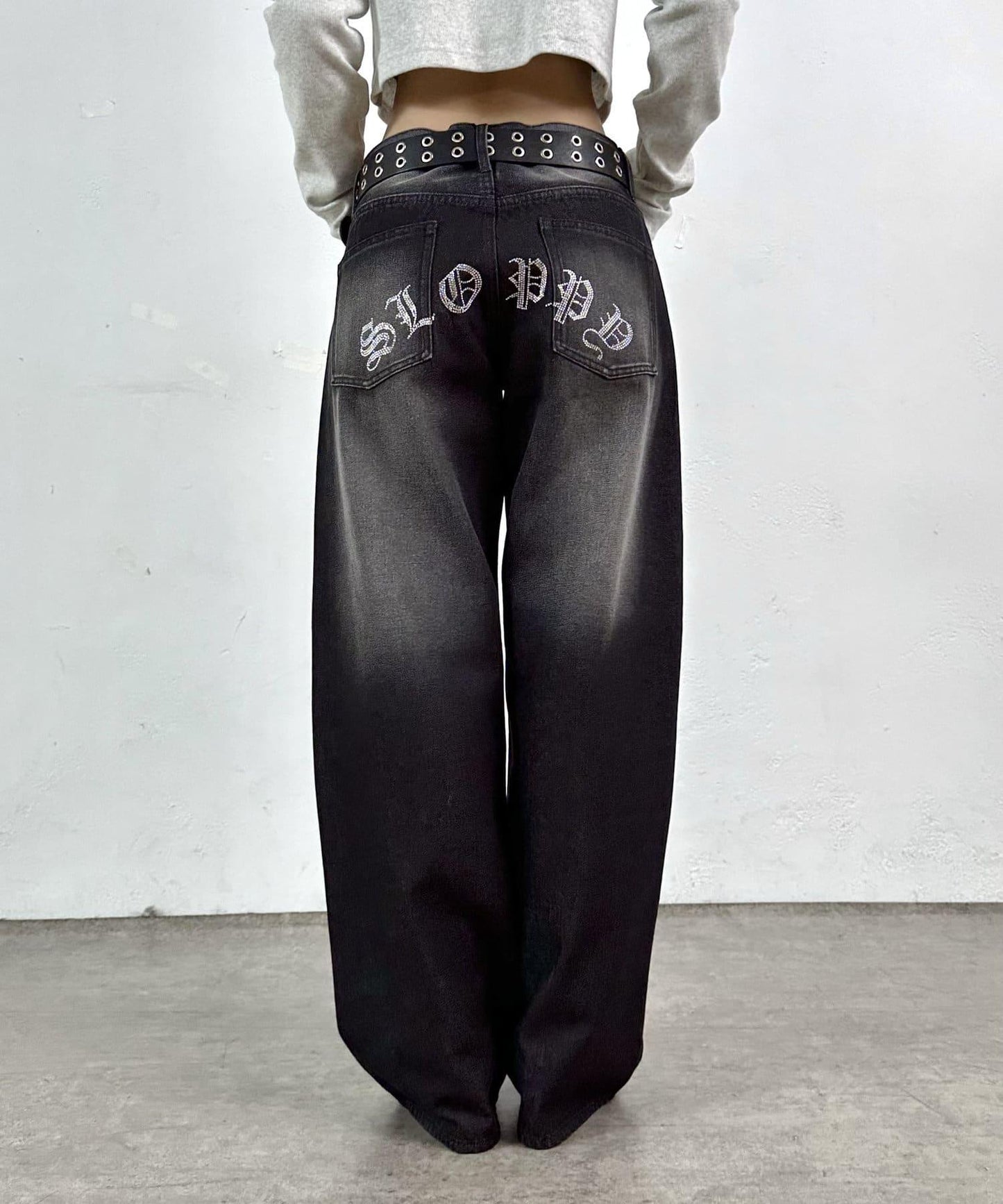 【SLOPPY/斯洛比】水鑽低腰牛仔褲