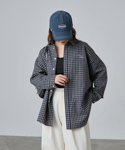 【PIKO企劃】一點刺繡格子襯衫