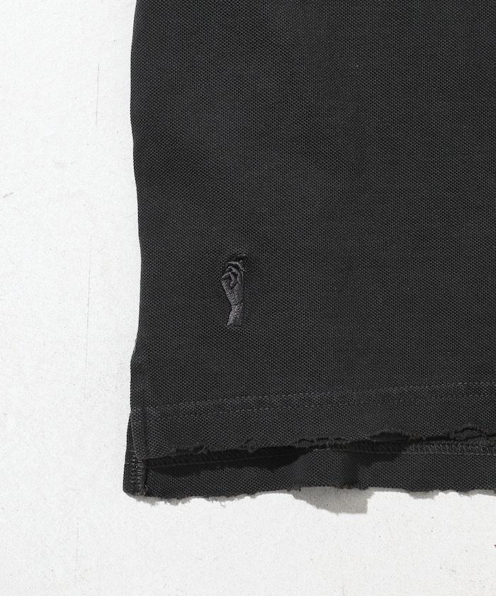 復古加工 超大尺碼Polo衫 / 獨特刺繡
