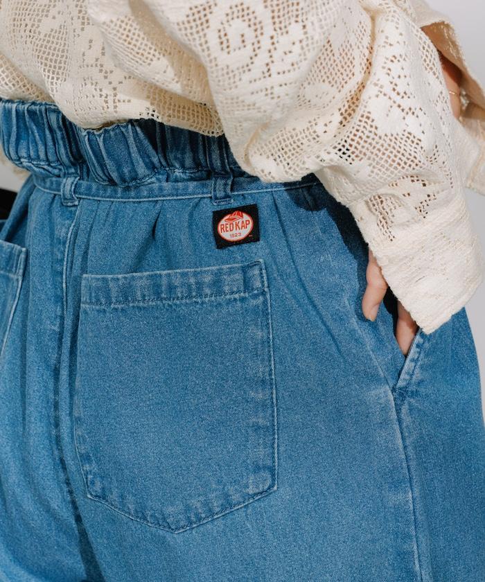 聯名 繫帶鬆緊褶襉褲