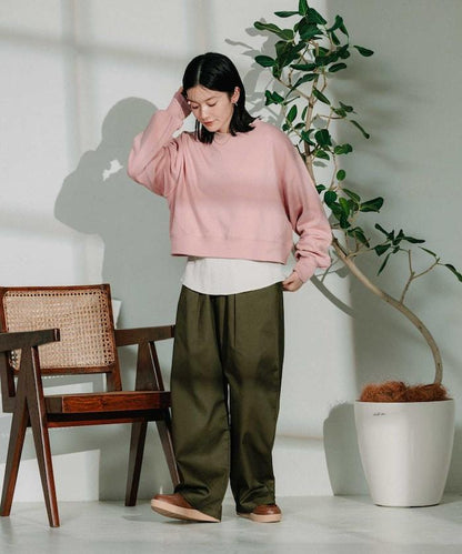 聯名 繫帶鬆緊褶襉褲