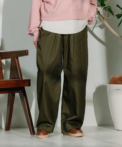 聯名 繫帶鬆緊褶襉褲