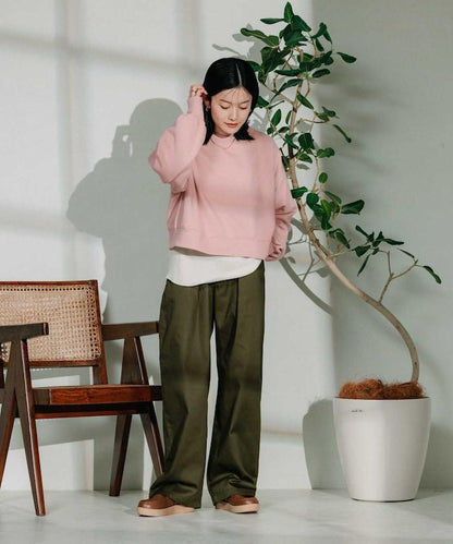 聯名 繫帶鬆緊褶襉褲