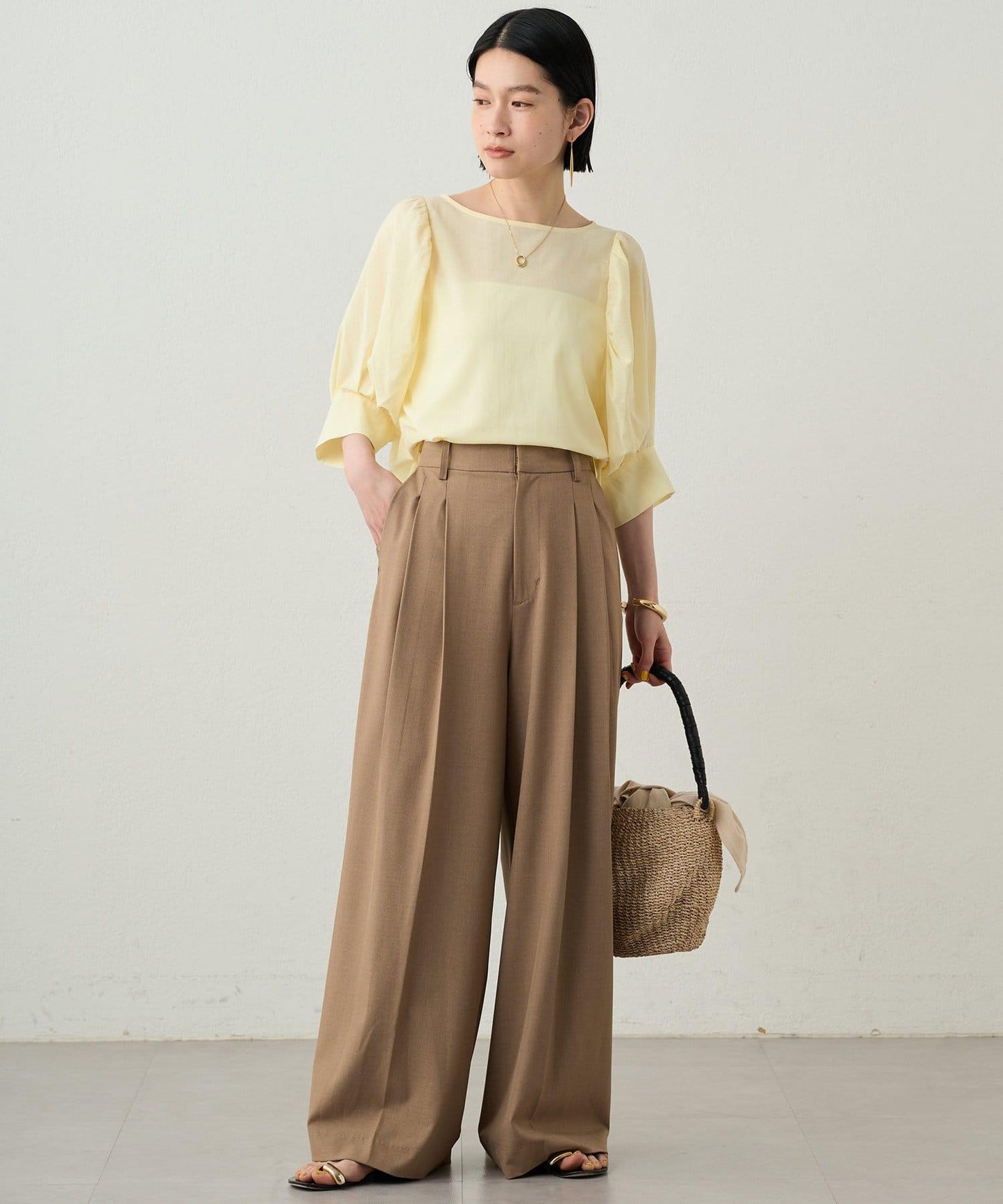 2褶寬鬆褲