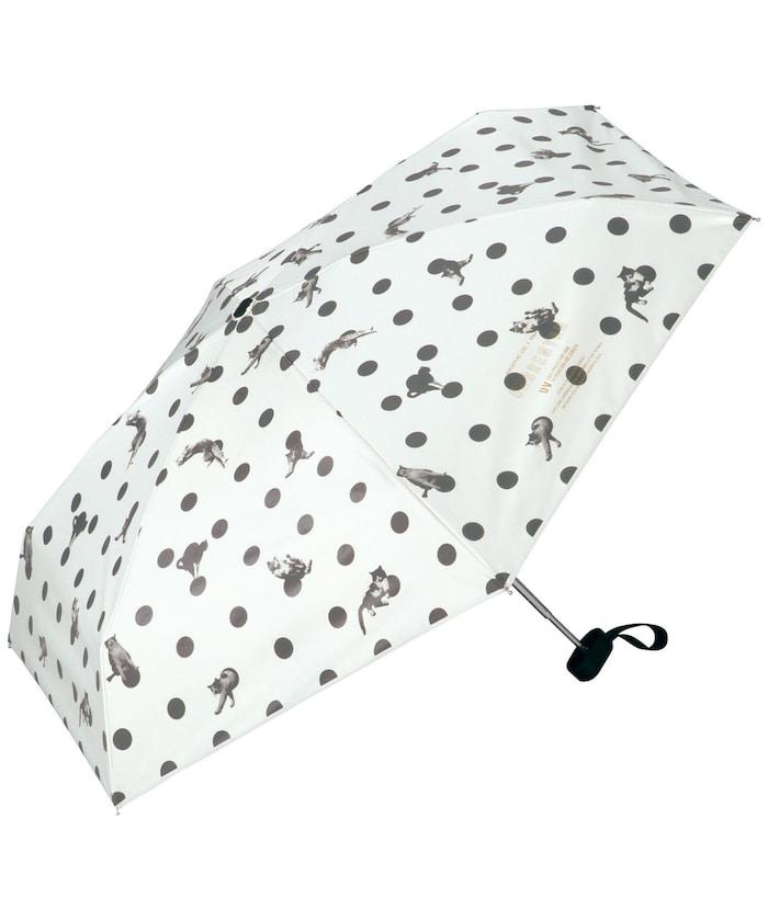 遮光 防曬小貓 圓點 迷你 晴雨兼用 摺疊雨傘