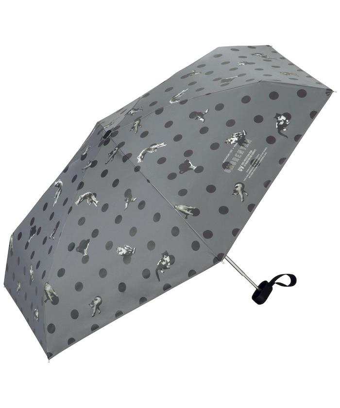 遮光 防曬小貓 圓點 迷你 晴雨兼用 摺疊雨傘