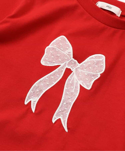 蝴蝶結蕾絲T恤