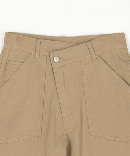 交叉裝飾繪畫寬鬆褲