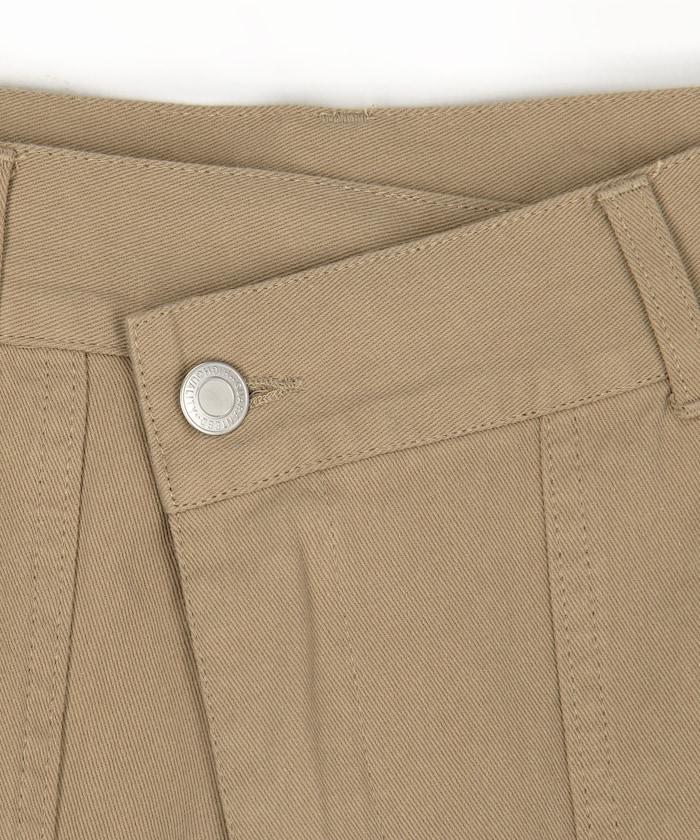 交叉裝飾繪畫寬鬆褲